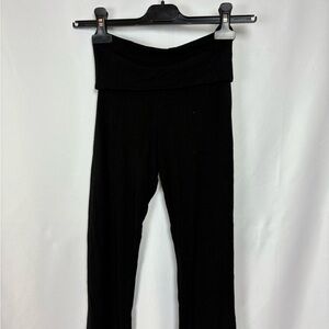 🖤white fox black fold over flare pants